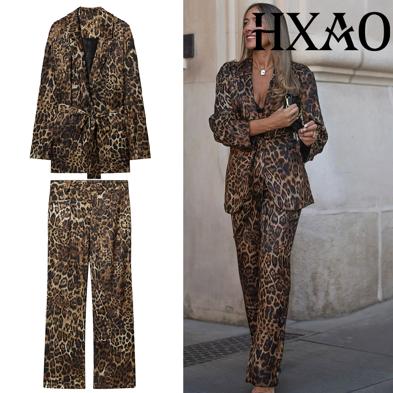 Women'S Formal Wear Suits - HXAO Conjuntos de pantalones de leopardo,