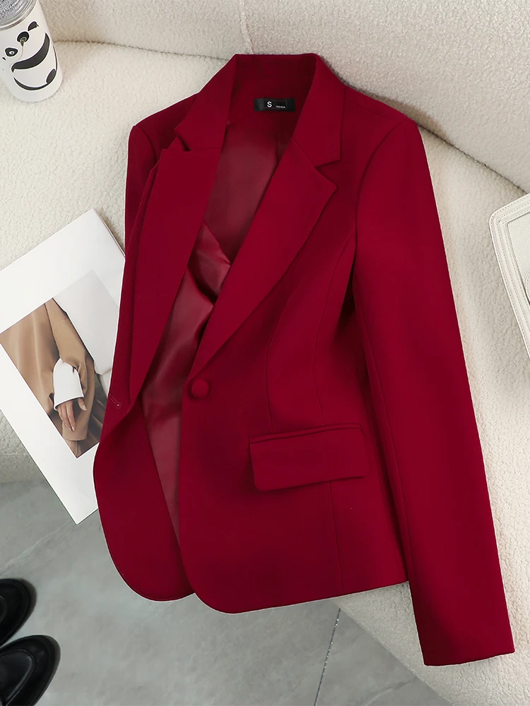 Women Formal Wear With Black Blazer - Blazer para mujer, rojo, verde, Beige,