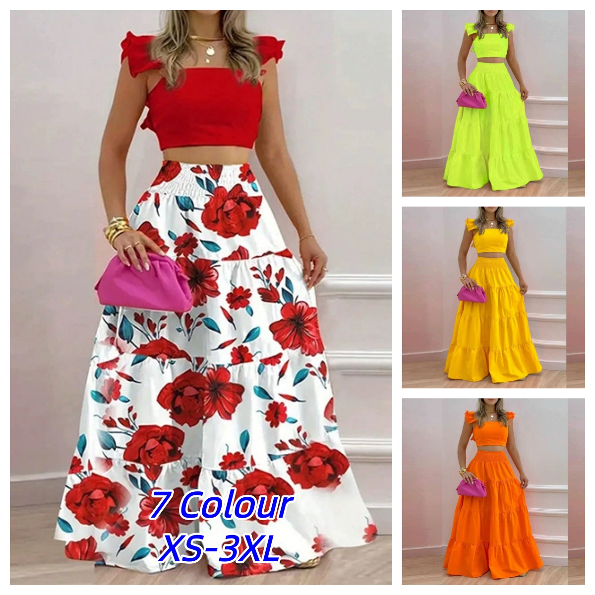 Women Formal Wear For Summer - Conjunto de Dos Piezas con Falda