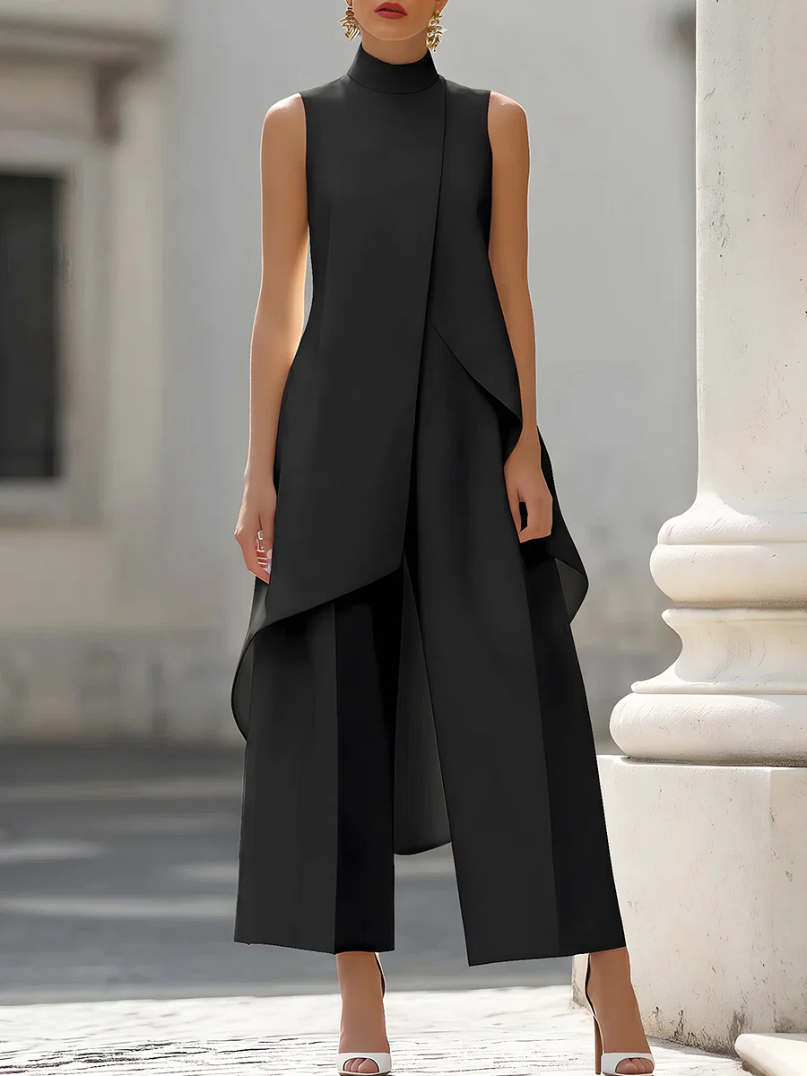Women'S Office Formal Wear For Ladies - Mono sin mangas con cuello alto,
