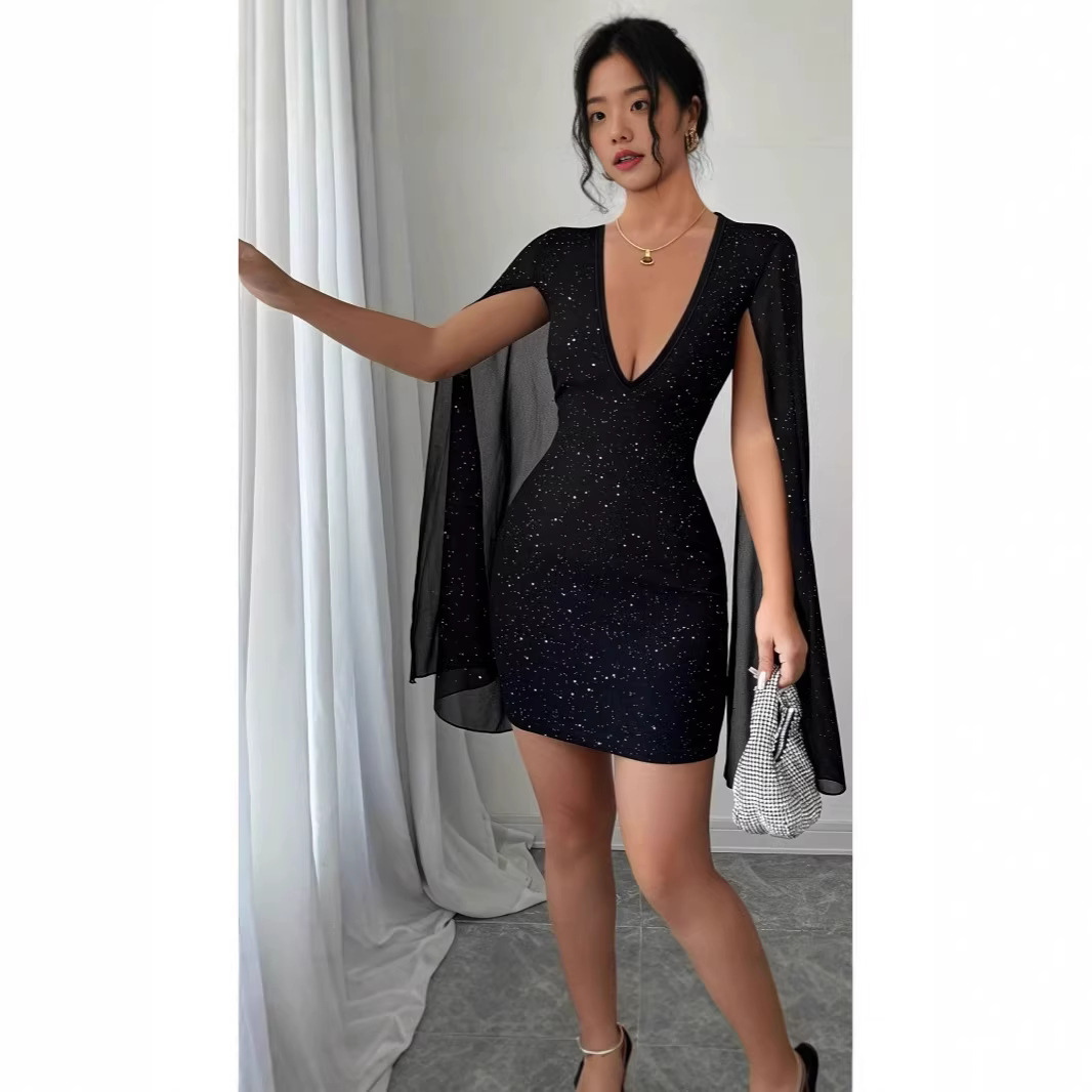 Women Formal Wear For Summer - Vestido Midi Ajustado con Cuello en