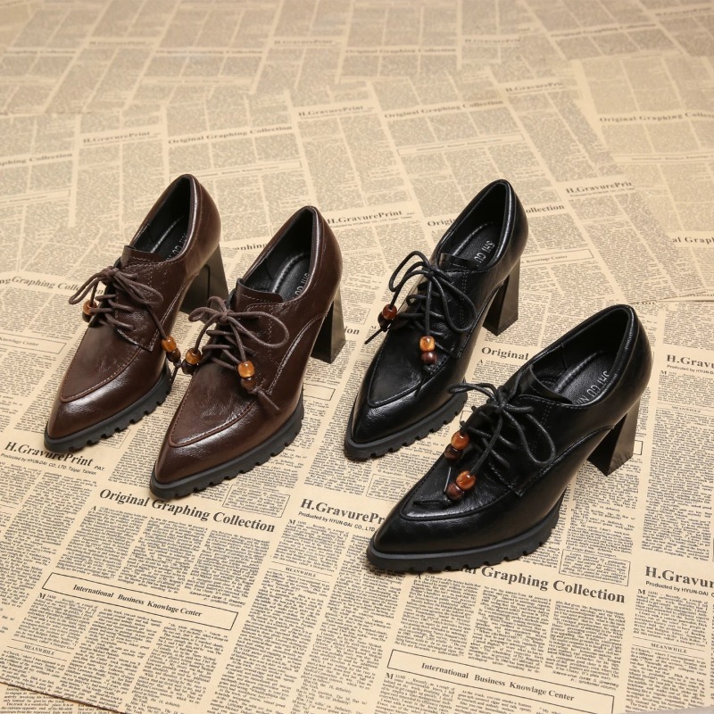 Pump Heel Block - Zapatos de Tacón Grueso con Plataforma