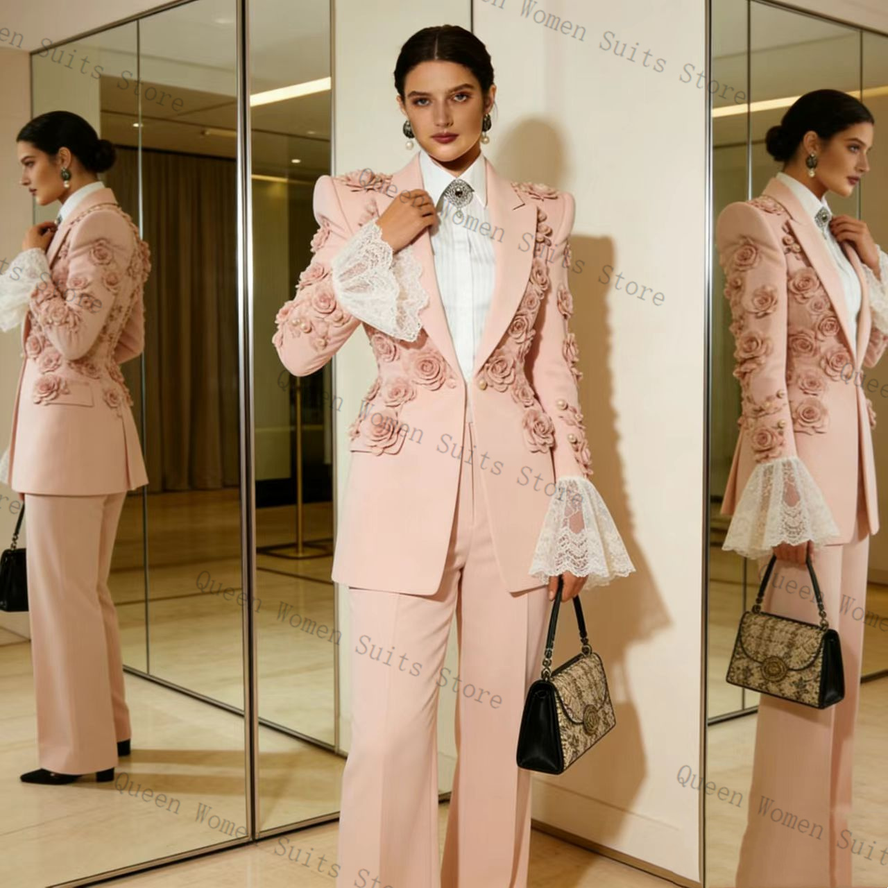 Women Formal Wear Outfits - Conjunto de Traje Rosa para Mujer,