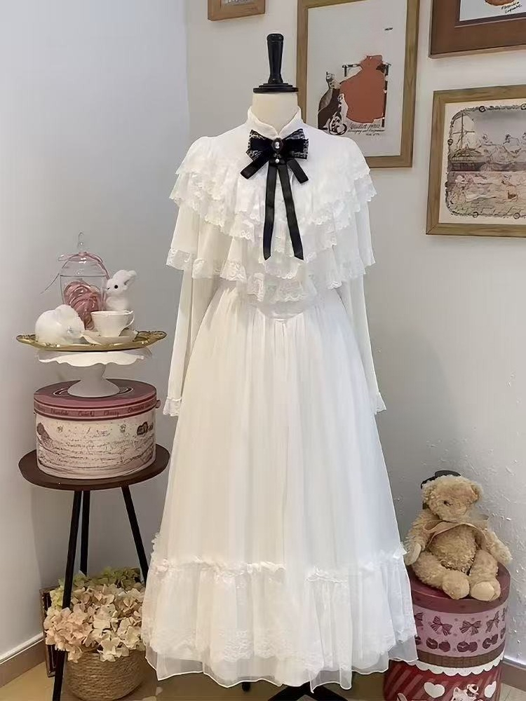 Women Formal Wear Outfits - Vestido japonés de encaje con lazo