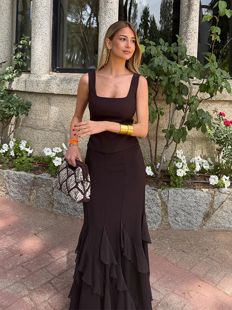 Women Formal Wear For Summer - Elegante Traje de Falda y Top
