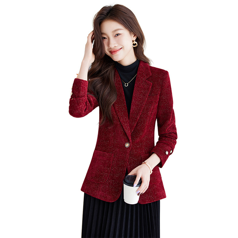 Women'S Office Formal Wear For Ladies - Blazer para Mujer, Chaqueta Negra, Roja,