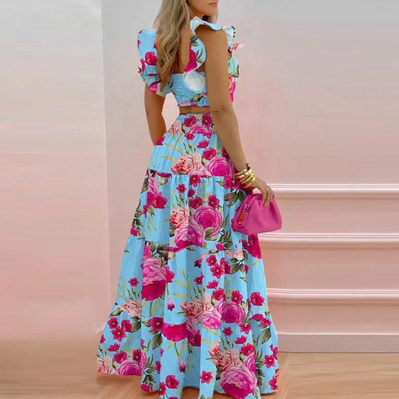 Conjunto de Dos Piezas con Fal - Women Formal Wear For Summer reseña y precio