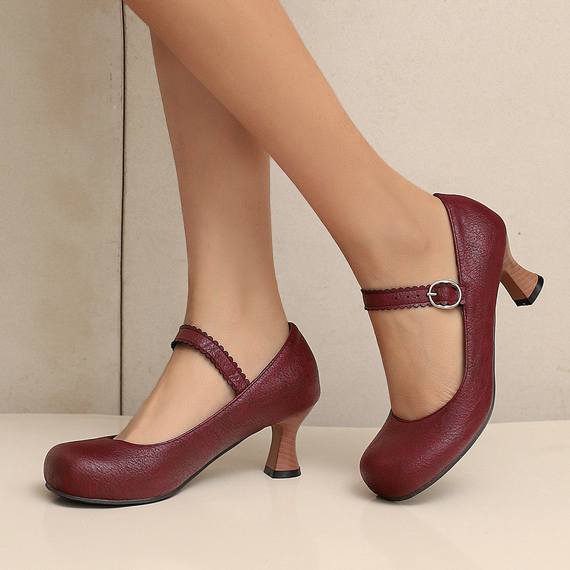 Zapatos de Tacón Bajo Estilo M - Women Formal Wear Heels reseña y precio