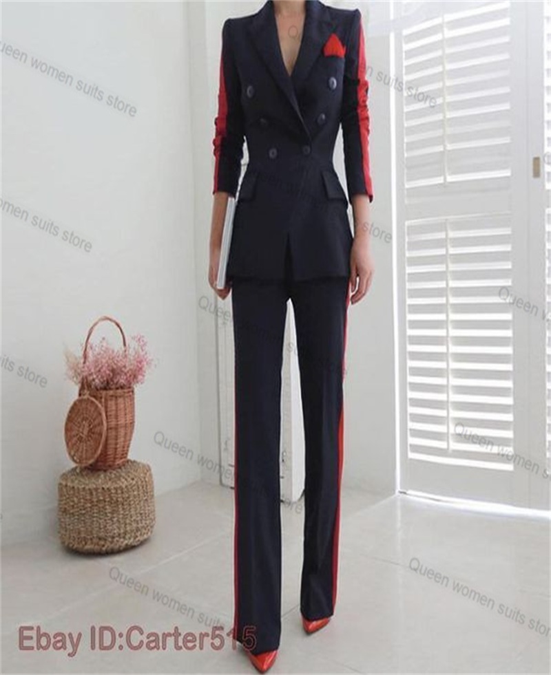 Conjunto de traje rojo y negro - Women Formal Wear With Black Blazer reseña y precio