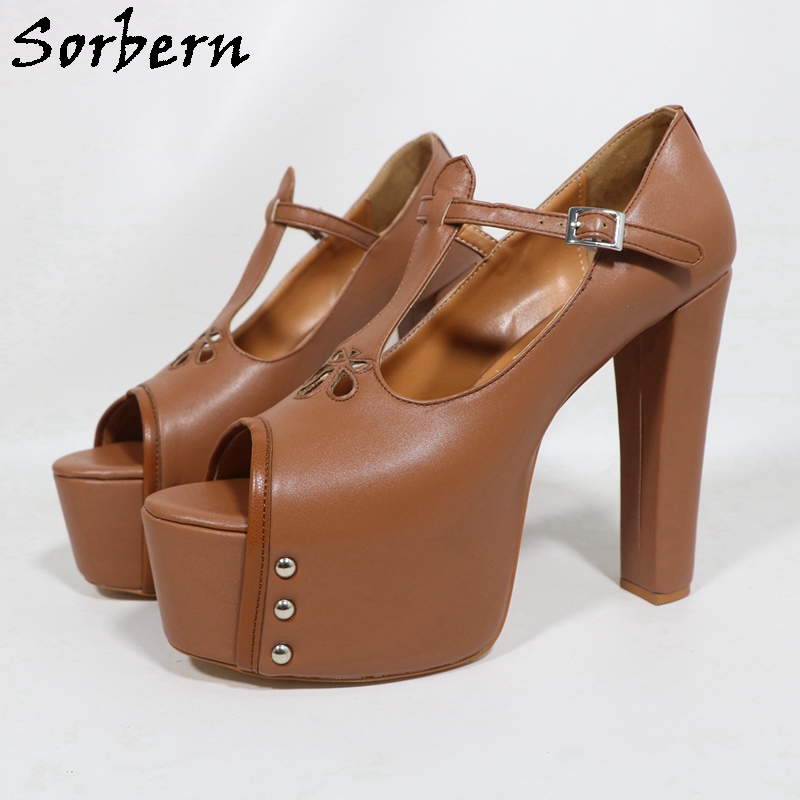 Sorbern, zapatos de tacón marr - Pump Heel Block reseña y precio