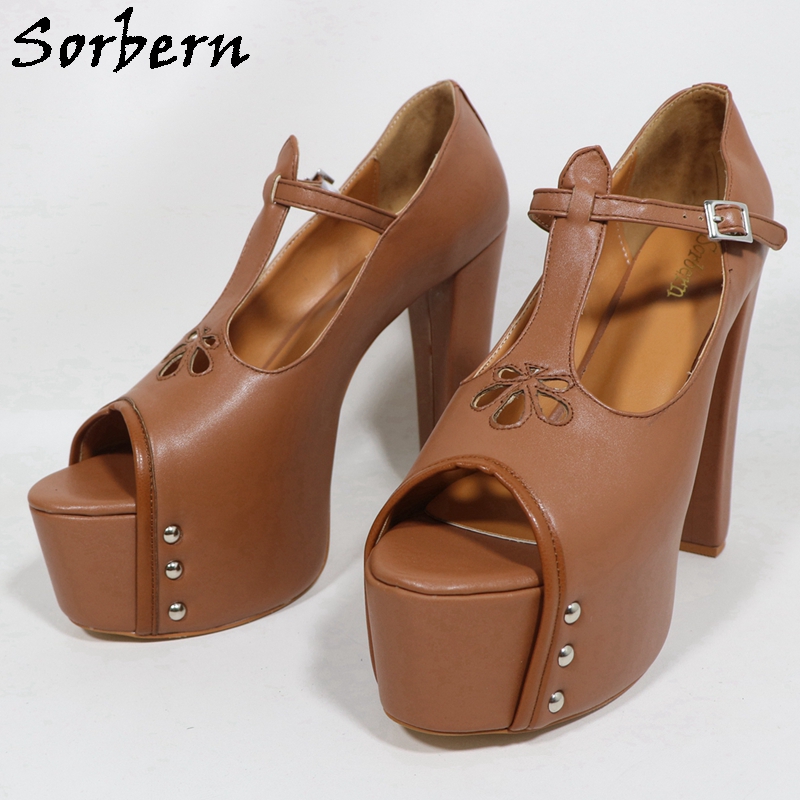 Sorbern, zapatos de tacón marr - Pump Heel Block reseña y precio
