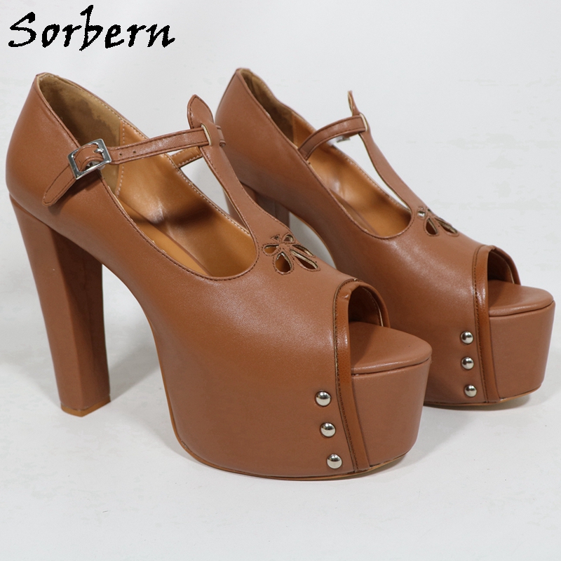 Sorbern, zapatos de tacón marr - Pump Heel Block reseña y precio