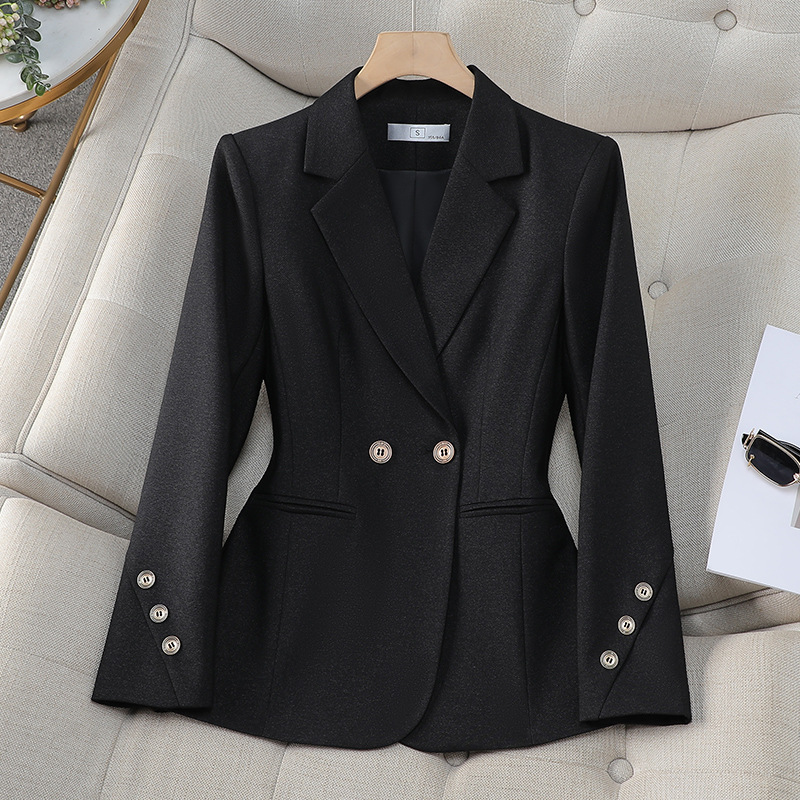 Blazer liso de doble botonadur - Women Formal Wear With Black Blazer reseña y precio